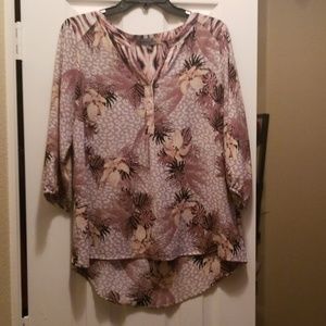 3/4 Sleeve Floral & Animal print blouse